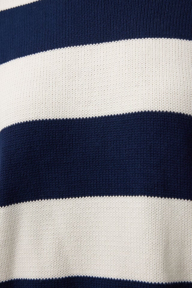 Zephyr Oversized Stripe Knit Crew, NAVY/WHITE STRIPE