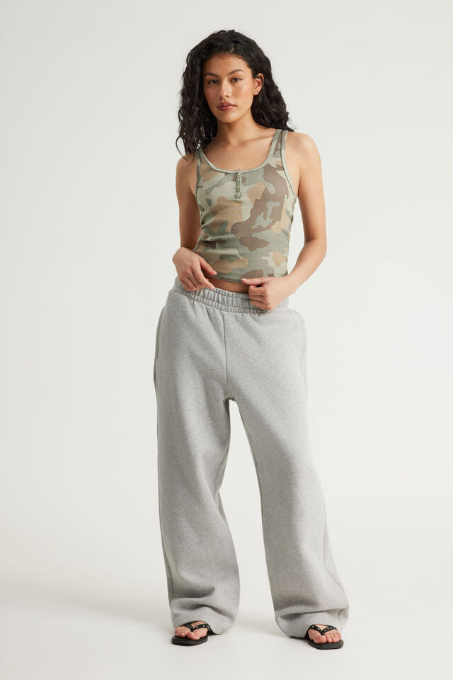 Henley Scoop Neck Tank, SUMMER CAMO