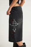 Mega Baggy Jort, RITUAL BLACK/CROSSES - example image 2