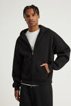 Authentics Boxy Zip Thru Hoodie, BLACK - example image 1