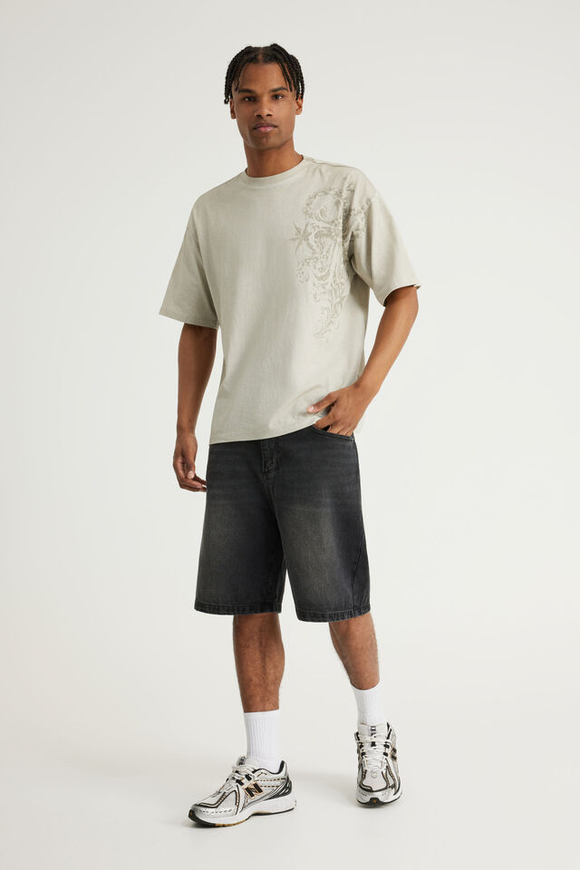 Notion Baggy Denim Short, BLACK VEIL/GHOST GRAPHIC