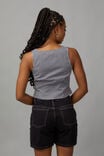 Milla Split Front Woven Vest, BLACK AND WHITE GINGHAM - alternate image 3