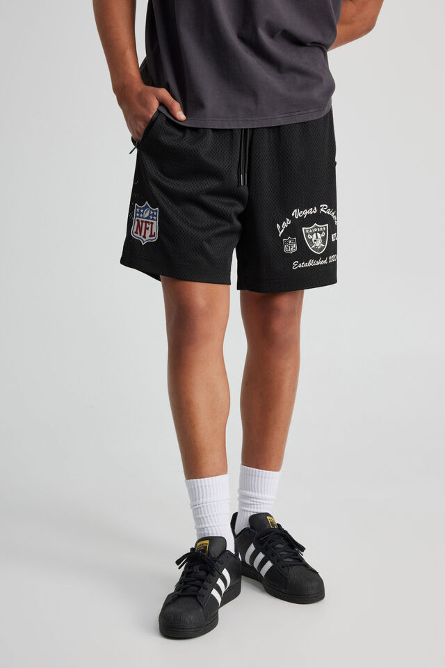 Nfl Basketball Short, LCN NFL BLACK/RAIDERS PREP