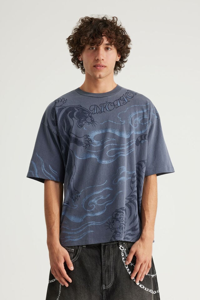Notion Vintage Graphic Tshirt, NTN WASHED ORION BLUE/TIGERS