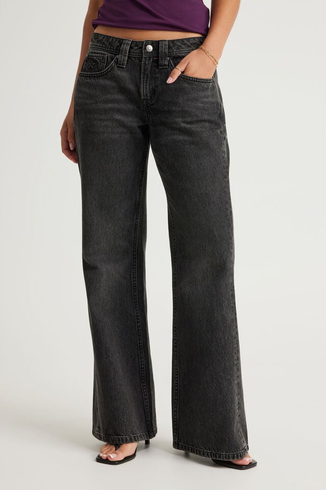 Luca Low Rise Bootleg Jean, STORM BLACK