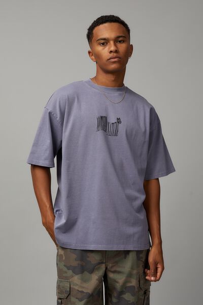 Heavy Weight Box Fit Graphic Tshirt, WASHED LAVENDAR/MOTHER NATURE