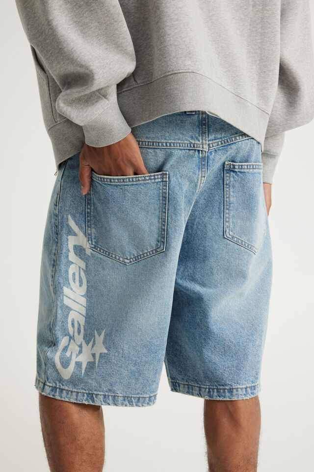 Open Gallery Baggy Denim Short, TORQUAY BLUE