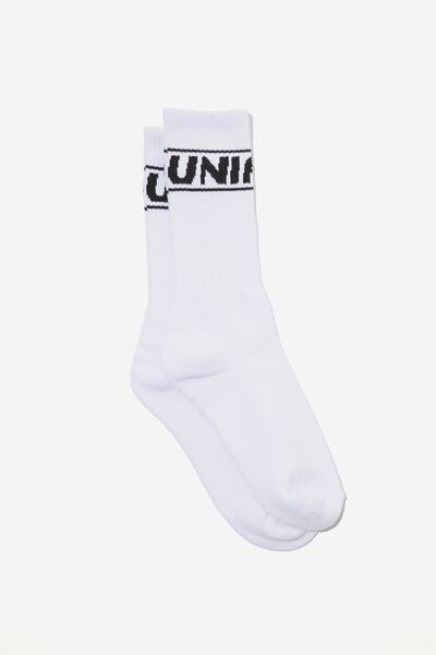 Retro Ribbed Socks, WHITE UC