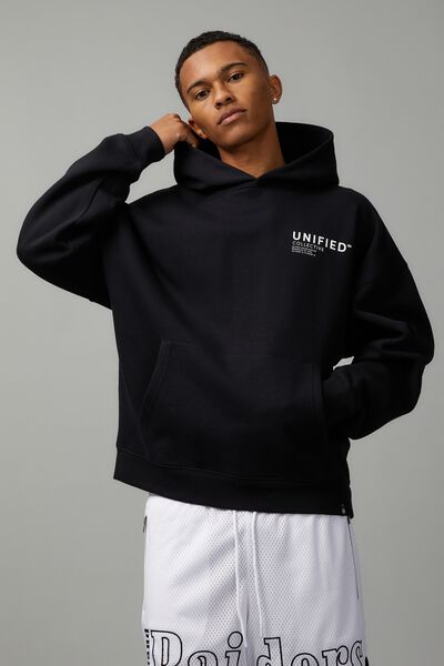 Unified Baggy Graphic Hoodie, BLACK/UNIFIED LOCK UP