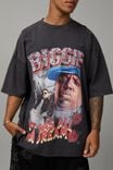 Oversized Music Merch T Shirt, LCN MT WASHED BLACK/BIGGIE VINTAGE - alternate image 2