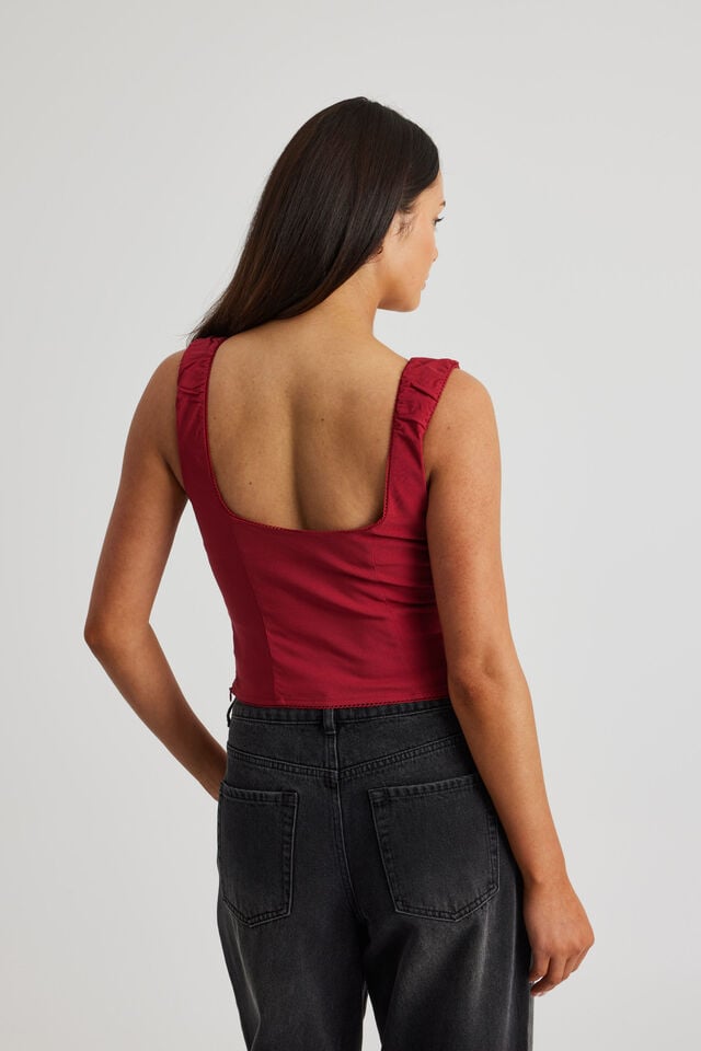 Peyton  Picot Trim Corset Top, SCOOTER