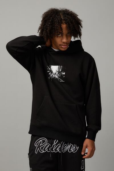 Relaxed Unified Hoodie, BLACK/NYC STREETS