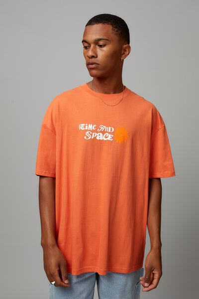 Oversized Open Gallery T Shirt, ORANGE/TIME AND SPACE