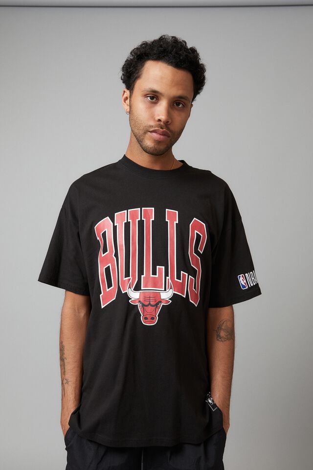 T-shirts New Era Chicago Bulls NBA Script Oversized T-Shirt Black
