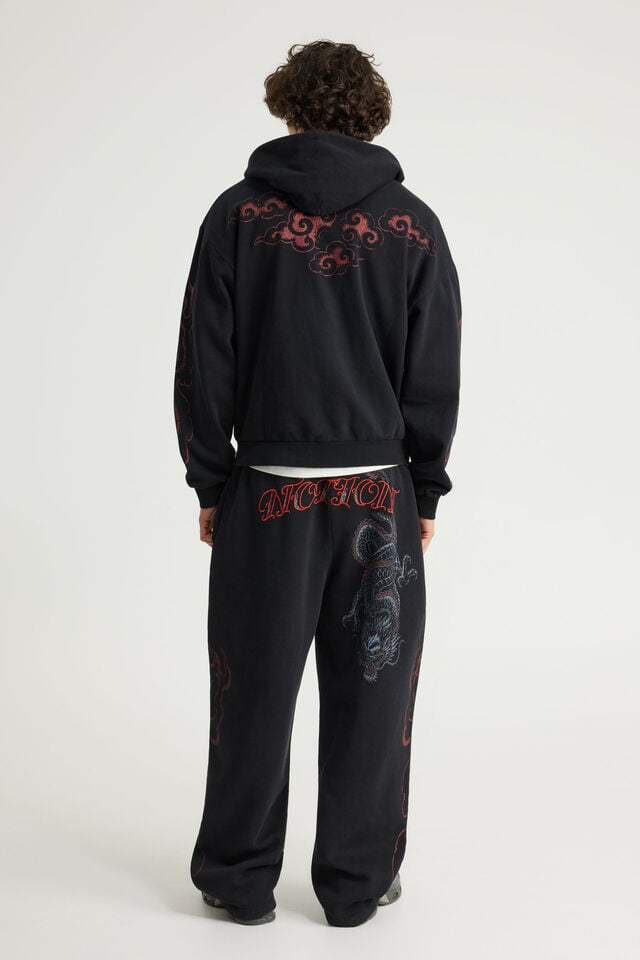 Baggy Trackpant, NTN WASHED BLACK/DRAGON