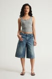 Mega Baggy Jort, SPOILED BLUE/CRYSTAL FLAMES - example image 2