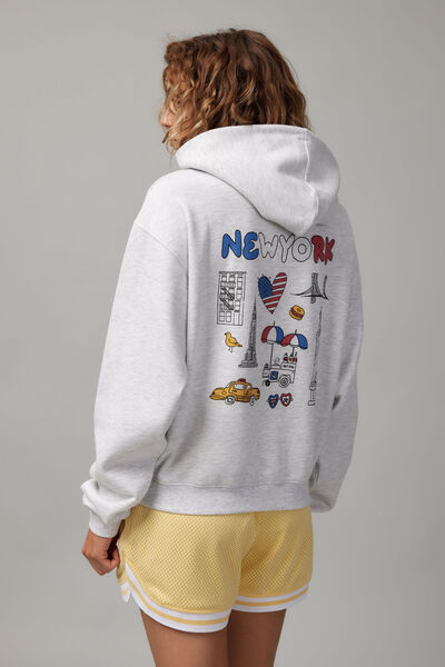 Graphic Hoodie, SILVER MARLE/NY ICONS