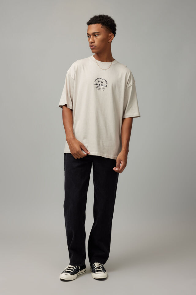 Half Half Box Fit Graphic T Shirt, FOG/JAZZ CLUB