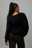 Oversized Jacquard Knit Hoodie, BLACK/BROOKLYN - alternate image 3