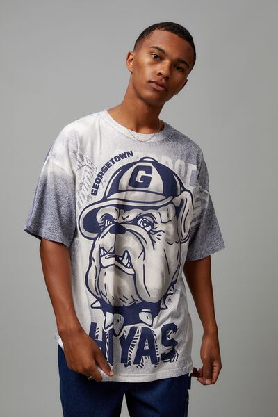 Oversized College T Shirt, LCN GEO STIPPLE/GEORGETOWN HOYAS