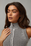 Zip Front Knit Vest, BLACK/WHITE - alternate image 2
