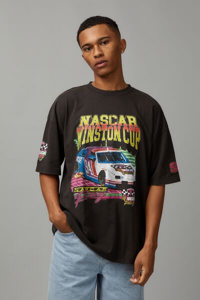 Oversized Nascar T Shirt, LCN NAC WASHED BLACK/NASCAR 94