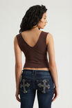 Soft Washed V Neck Top, BROWN SUGAR - example image 3