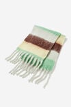 Heavy Knit Winter Scarf Stripe, MULTI GREEN BROWN STRIPE - alternate image 1