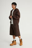 Authentics Boxy Zip Thru Hoodie, WALNUT - example image 5