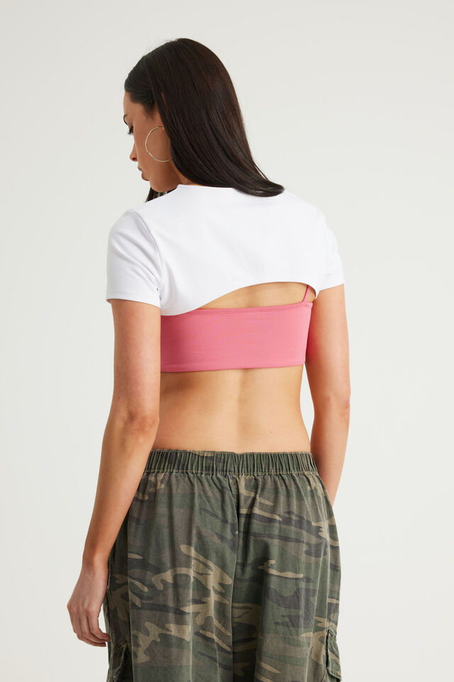Snatched Bolero Tee, WHITE