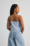 Luna Woven Button Front Cami, BLUE CHECK - alternate image 3