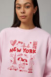 Graphic Crew Sweater, TUTU PINK/NY ICONS - alternate image 4