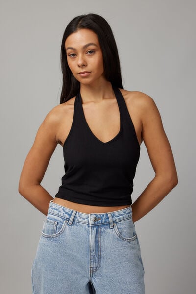 Holly Halter Top, BLACK