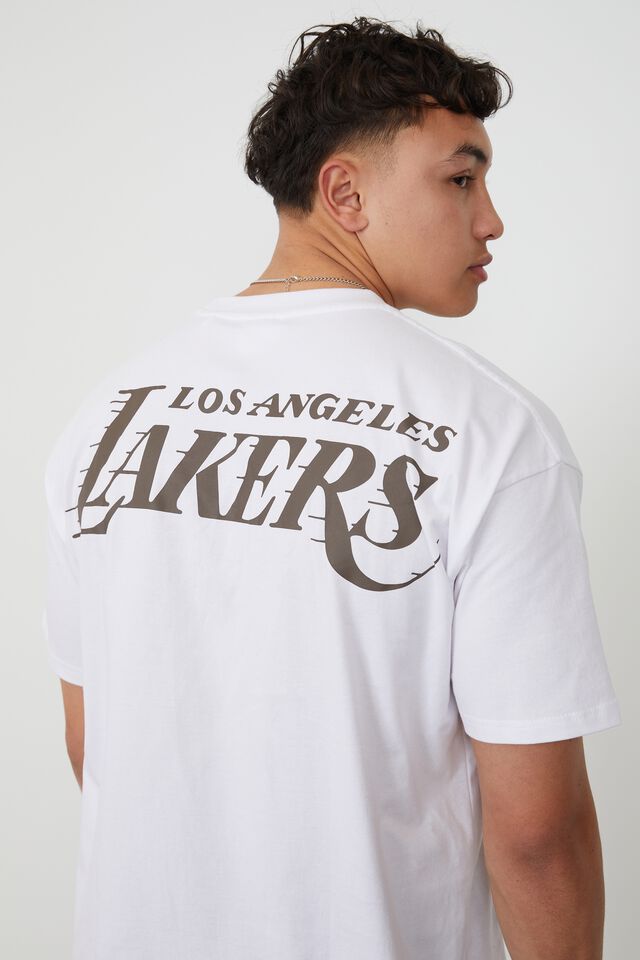 NBA Neutral Colour Wordmark Long Sleeve T-Shirt - Mens