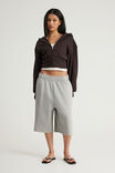 Authentics Shrunken Zip Through Hoodie, CHOC NOIR - example image 2