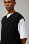 Cable Knit Vest, BLACK - alternate image 4