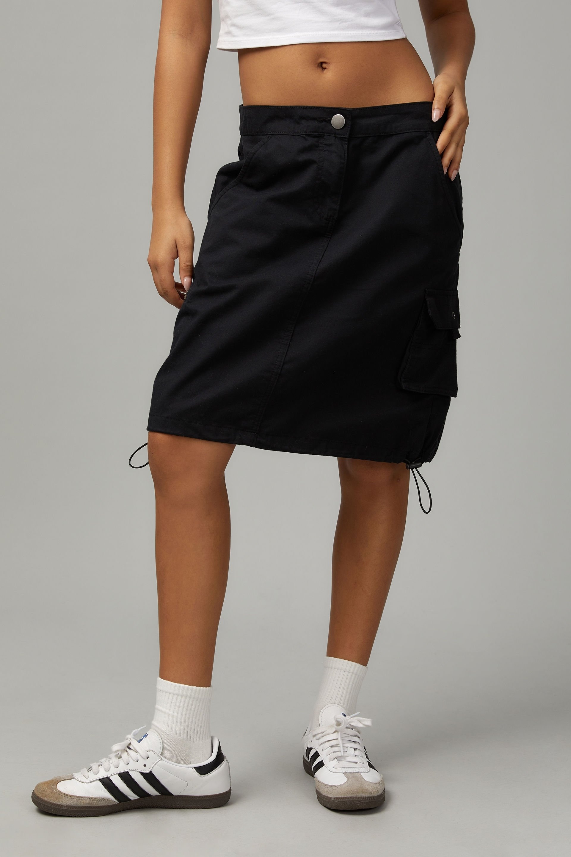 Knee Length Cargo Skirt