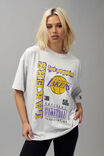 Nba Oversized Graphic Tee, LCN NBA LOS ANGELES LAKERS/SILVER MARLE - alternate image 1