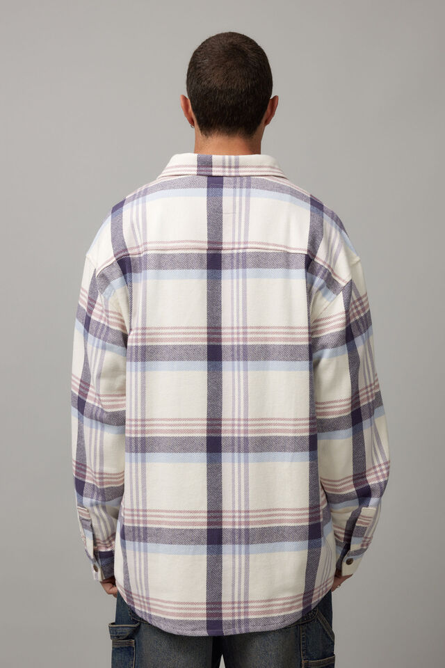 Street Flannel Shirt, OFF WHITE/NAVY CHECK