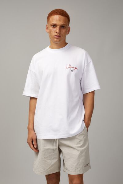 Oversized Nba T Shirt, LCN NBA WHITE/CHICAGO BULLS SCRIPT
