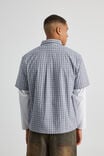 Short Sleeve Shirt, WHITE/NAVY CHECK - alternate image 3