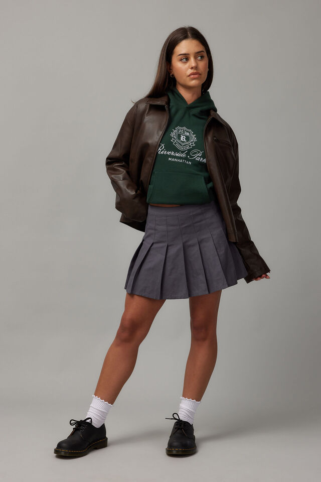Pleated Skirt, CHARCOAL