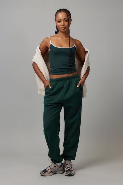 Super Slouchy Trackpant, PINE GREEN