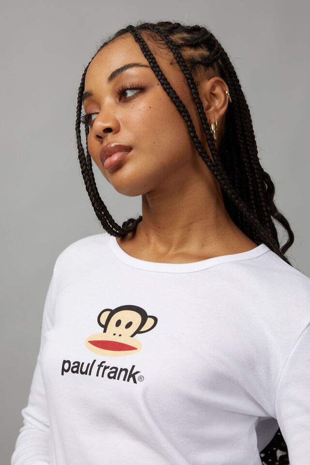 Paul Frank 90S Long Sleeve Graphic Tee, LCN PAU WHITE/PAUL FRANK