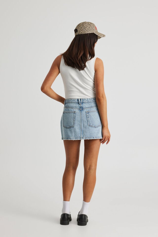 Everyday Denim Mini Skirt, 90 S BLUE