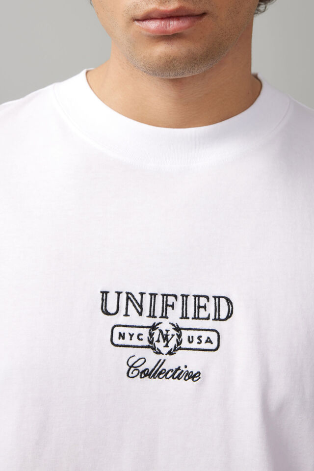 Box Fit Unified Tshirt, UC WHITE/UNIFIED HERTIAGE EMBROIDERY