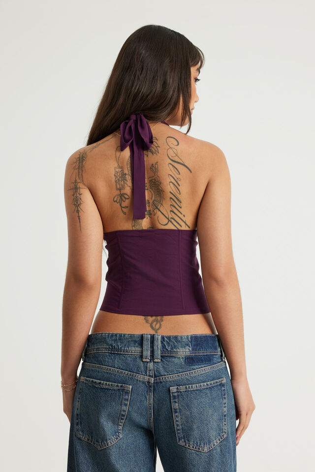 Hook And Eye Halter Top, SYRAH