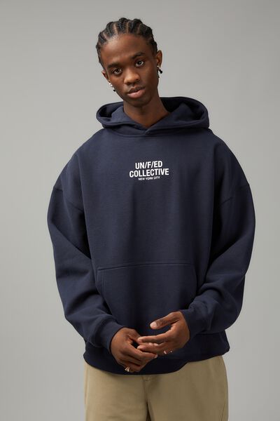 Unified Baggy Graphic Hoodie, NAVY/UNIFIED