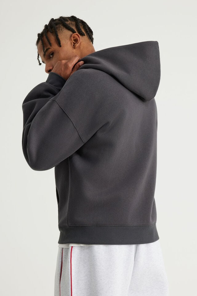 Authentics Oversized Zip Thru Hoodie, SLATE