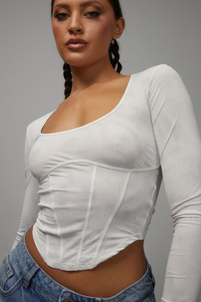 Beverly Long Sleeve Top White